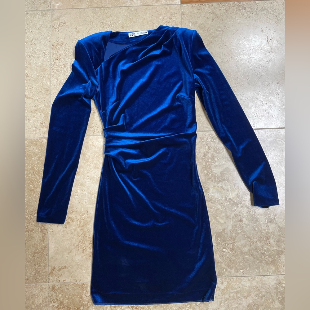 Zara Blue Asymmetrical Bodycon Dress